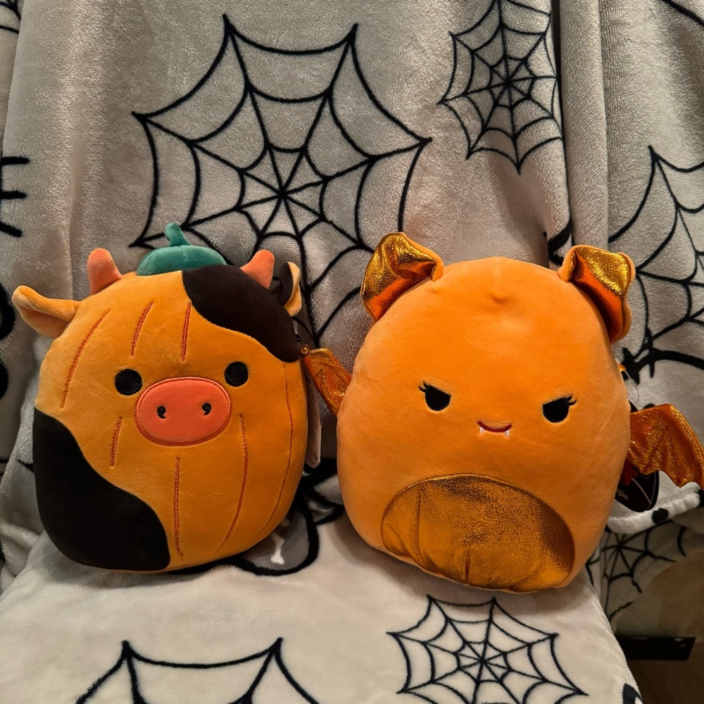 Squishmallow Pumpkin Cow Connor Tangie Bat SELECT SERIES MALLOW MASH RARE